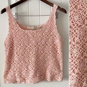 🌸 Crochet Pink Flower / Starburst Amanda Smith Knit Tank Top 🌸
